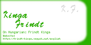 kinga frindt business card